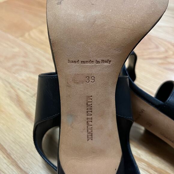 Manolo Blahnik Black Sling Back Sandals Size 39 - Picture 8 of 16